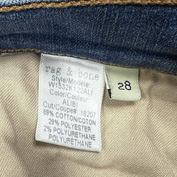 Rag and Bone Jeans Womens Size 28 Blue Dark Wash High Rise Skinny Denim Pockets - Picture 13 of 14